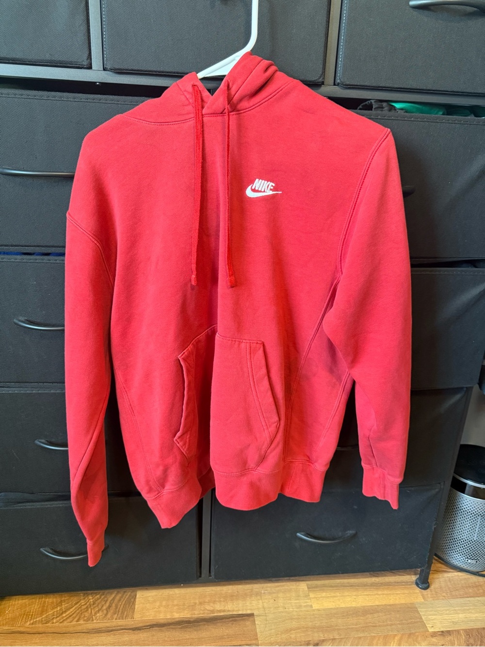 Nike Red Crewneck Hoodie with White Swoosh